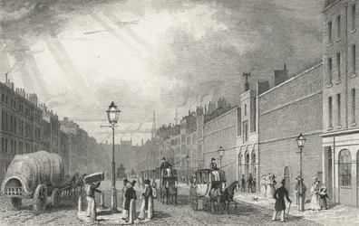 Rua Farringdon e a prisão de frotas, 1830