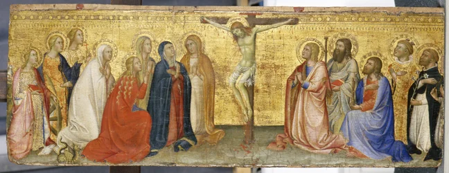 Cristo na cruz com Maria Madalena e outros santos, c.1360 (têmpera sobre madeira de choupo)