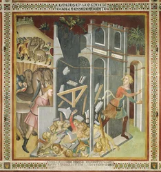A destruição da casa de trabalho e o roubo de seu rebanho pelos sabios, 1356-6