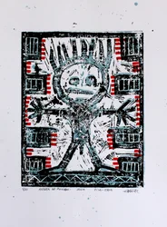 Figura tribal com coroa