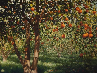 Silêncio sob as laranjas II, 2012, óleo sobre tela