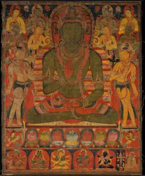 Buda Amoghasiddhi com oito Bodhisattvas
