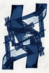 Formas abstratas em azul profundo