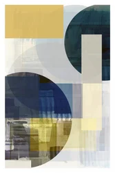 Abstrato Geométrico Azul e Dourado