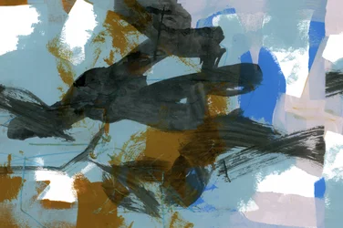 Camadas abstratas em azul dourado