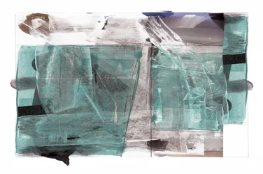 Formas abstratas modernas em azul-petróleo