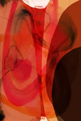 Fluxo abstrato em tons de laranja e vermelho