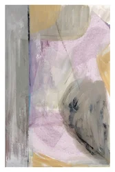 Abstrato em tons suaves de lavanda e dourado