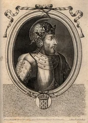 Retrato de Filipe IV o Bel (1268 - 1314), Rei de França - Filipe IV a Feira (1268-1314) Rei de França - gravura de 