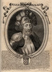 Retrato de Hugues I Capet (c. 941-996), Duque de França e depois Rei de França - Retrato de Hugues I Capet (c.941-996), Rei de França - gravura de 