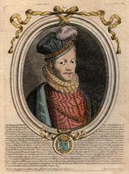 Retrato do Rei Luís XII (1462-1515) - Retrato de Luís XII de França (1462-1515), Rei de França - gravura de 
