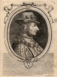 Retrato de Luís XI (1423-1483), Rei de França - Retrato de Luís XI de França (1423-1483), Rei de França - gravura de 