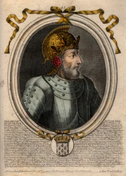 Retrato de Filipe IV o Bel (1268 - 1314), Rei de França - Filipe IV a Feira (1268-1314) Rei de França - gravura de 
