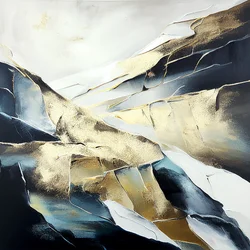 Formas abstractas em cores douradas, impressão mural de Arte a pedido