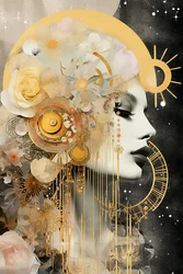 Lua nova em virgem cósmica, Arte de parede | Impressões em tela