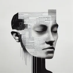 Minimalismo Homem Pintura de rosto, parede Impressão de arte a pedido