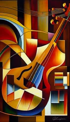 Instrumento musical, Pintura abstrata, Arte de parede | Impressões em tela