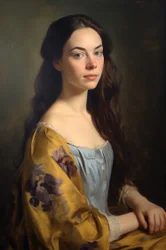 Pintura de retrato de uma bela supermodelo feminina Século XVIII | Impressões em tela, Arte de parede | Impressões em tela