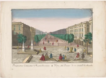 Vista de um passeio em Marselha Vista del paseo de la ciudad de Marsella (título no objeto)