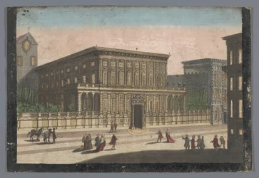 Gezicht op het Palazzo Doria-Tursi te Genua
Vista do Palácio do Duque de Oria em Strada Nuova
