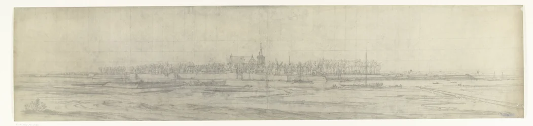 Vista do túmulo, 1672 Fotos de desenhos da invasão francesa da Holanda em 1672 por Adam Frans van der Meulen preservados na Manufacture des Gobelins (título da série)