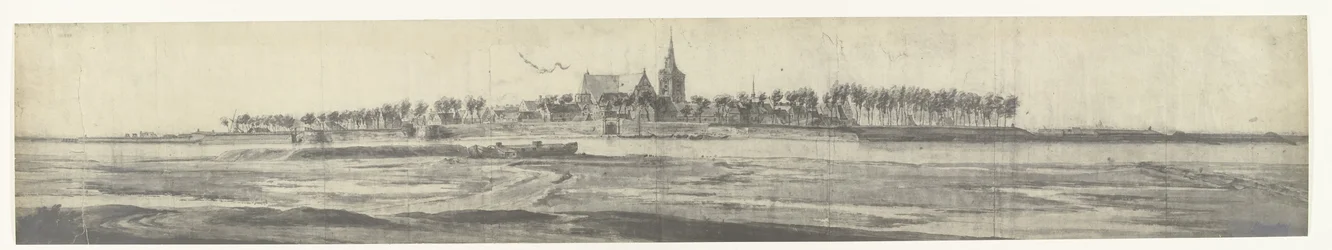 Vista de Grave, 1672
Fotografias de desenhos da invasão francesa dos Países Baixos em 1672 por Adam Frans van der Meulen guardadas na Manufacture des Gobelins (título da série)