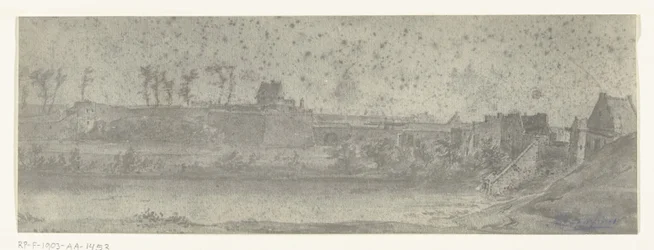 Vista de Maastricht, 1672
Fotografias de desenhos da invasão francesa dos Países Baixos em 1672 por Adam Frans van der Meulen guardadas na Manufacture des Gobelins (título da série)