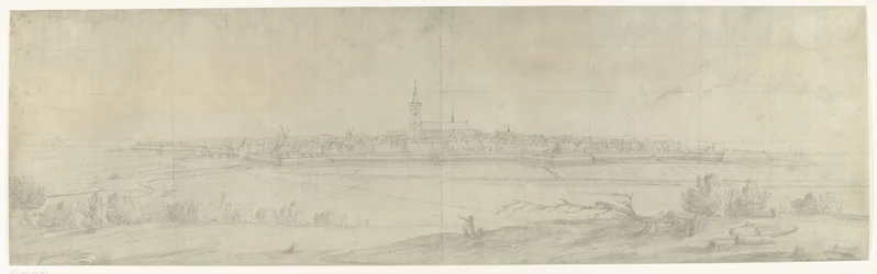 Vista de Naarden, 1672
Fotografias de desenhos da invasão francesa da Holanda em 1672 por Adam Frans van der Meulen conservadas na Manufacture des Gobelins (título da série)