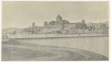 Vista de Nijmegen, 1672 Fotos de desenhos da invasão francesa da Holanda em 1672 por Adam Frans van der Meulen preservados na Manufacture des Gobelins (título da série)