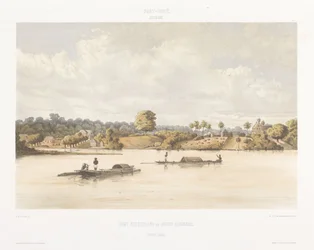 Vista de Post Gelderland e savana de judeus Vistas das Índias Ocidentais da Holanda (título da série)