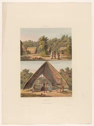 Acampamento dos Aruaques Suriname. Um Acampamento Indígena Arowakka (título no objeto)