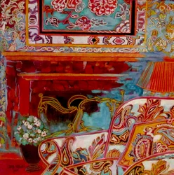 Lareira, 2016 (óleo, acrílico tudo)