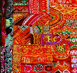 Bordado de Kutch, 2017 (misto, acrílico, tinta, óleo)