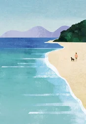 Passeio tranquilo pela praia
