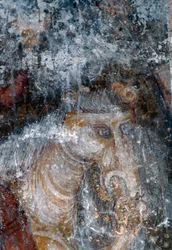 Cavalo, afresco na igreja de Agia Paraskevi, Anisaraki, Creta, Grécia (foto)