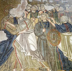 Beijo de Judas, mosaico no katholikon (igreja principal) do mosteiro de Nea Moni (Lista do Património Mundial da UNESCO)