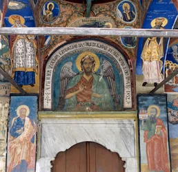 Fresco no Mosteiro de Timios Prodromos, Serres, Macedónia Central, Grécia