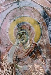 Madonna, fresco na Igreja de Agios Georgios, Mourne, Creta, Grécia (foto)