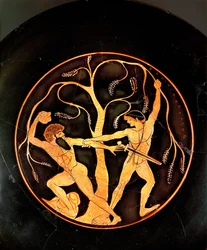 Teseu com o salteador Sinis (cerâmica)