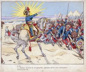 Campanha do Egipto: Napoleão leva suas tropas à Batalha das Pirâmides, 21 de julho