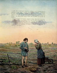 História da França na Idade Média (Idade Média): O Rei Luís XI diz que o Prudente (1423-1483) estabelece a oração do anjo. Ilustração de Jacques Marie Gaston Onfray de Breville dit JOB (1858-1931)