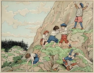 Ilustração retirada do livro "Le bon roy Henri", ilustrado por Jacques Marie Gaston Onfray de Breville dit JOB (1858-1931): A infância de Henri IV com os camponeses - Coleção particular