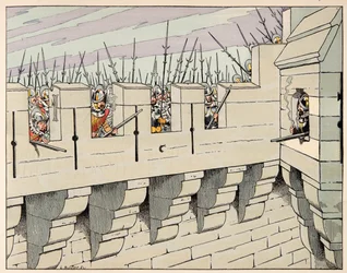Ilustração retirada do livro "Le bon roy Henri", ilustrado por Jacques Marie Gaston Onfray de Breville dit JOB (1858-1931): Os parisienses se preparam para defender a cidade - Coleção particular
