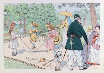 Jacques Marie Gaston Gaston Onfray de Breville dit JOB (1858 - 1931); Ilustração do livro "Les epees de France": O Guardião da Praça no século XIX; Coll, Parte