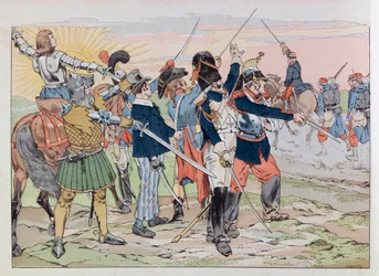 Jacques Marie Gaston Onfray de Breville dit JOB (1858 - 1931); Ilustração do livro "Les epees de France": Alegoria das glórias da França ao poilus de 1914; Coll, Part
