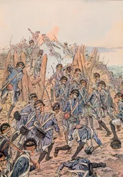 Jacques Marie Gaston Onfroy de Breville dit JOB (1858-1931) - Americanos atacam um reduto em Yorktown em 14 de outubro