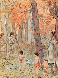 Jacques Marie Gaston Onfroy de Breville dit JOB (1858-1931) - Aos dezesseis anos, George Washington tornou-se um agrimensor e mapeou as terras a oeste das Montanhas Blue Ridge, Coleção Privada