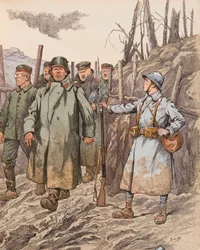 Jacques Marie Gaston Onfroy de Breville dit JOB (1858-1931) - Blueberry (jovem recruta que supervisiona prisioneiros alemães durante a Primeira Guerra Mundial), Coleção Privada