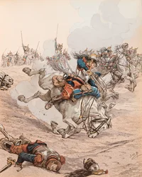 Jacques Marie Gaston Onfroy de Breville dit JOB (1858-1931) - Encarregado dos navios de guerra na batalha de Reichshoffen (ou Fréeschwiller Woerth) em 1870, Coleção Particular