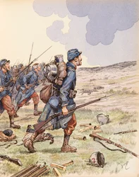 Jacques Marie Gaston Onfroy de Breville dit JOB (1858-1931) - Les poilus during the Battle of the Marne during the First World War, Private Collection